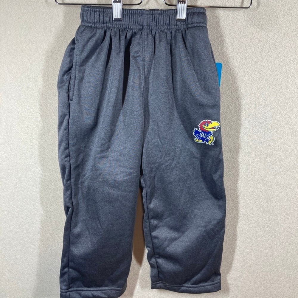 NWT Gen2 Kansas University Jayhawks Track Pants Youth 7‎ Grey Classic Athleisure